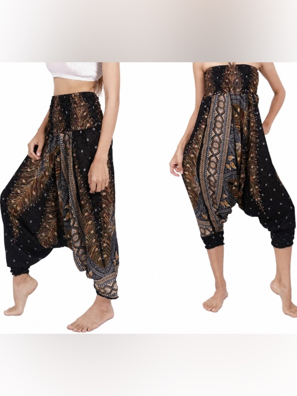 Banjamath • 2-in-1 • Peacock • Aladdin • Harem Pants • Medium
